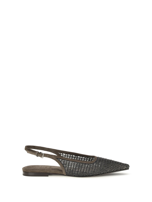 BRUNELLO CUCINELLI Pointed slingback Ballerinas