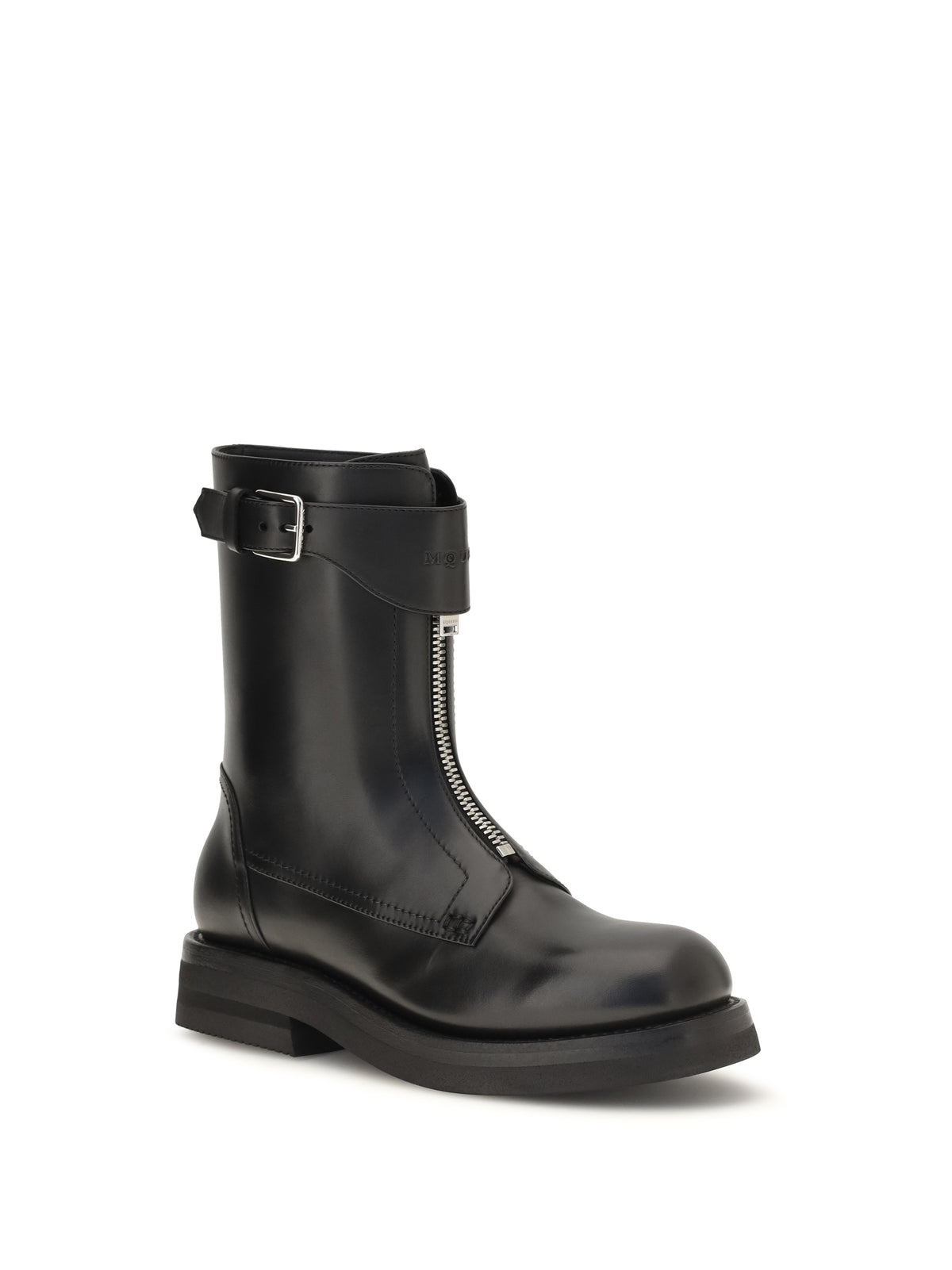 Alexander Mcqueen Leather Boots - Black
