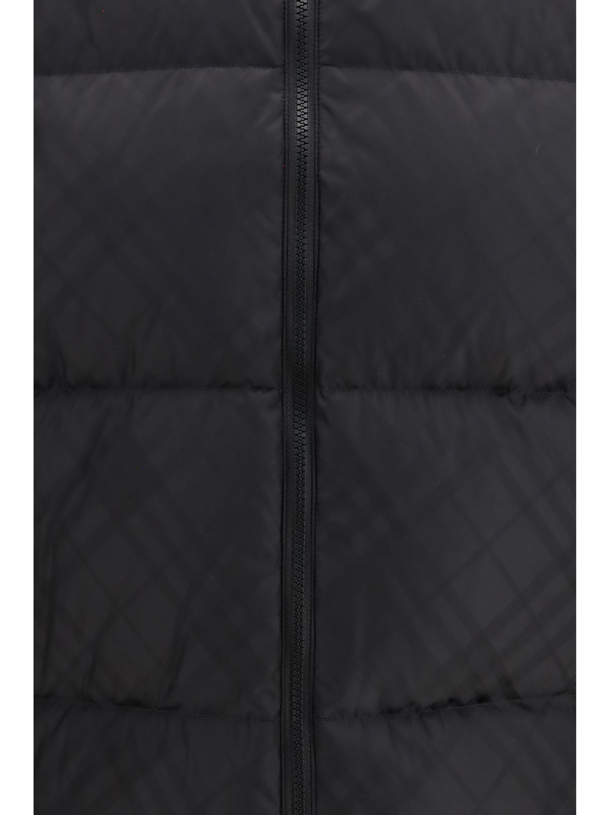 Burberry Highlands Check Nylon Puffer Jacket - Black