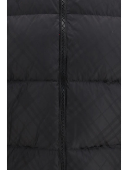 Burberry Highlands Check Nylon Puffer Jacket - Black