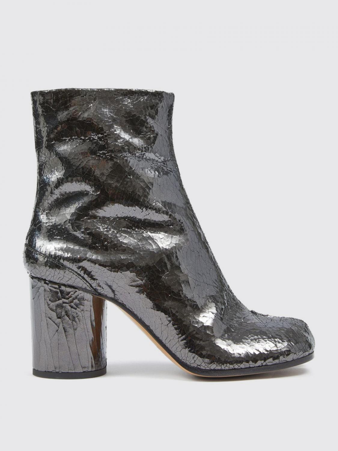 Maison Margiela Flat Ankle Boots Woman Silver