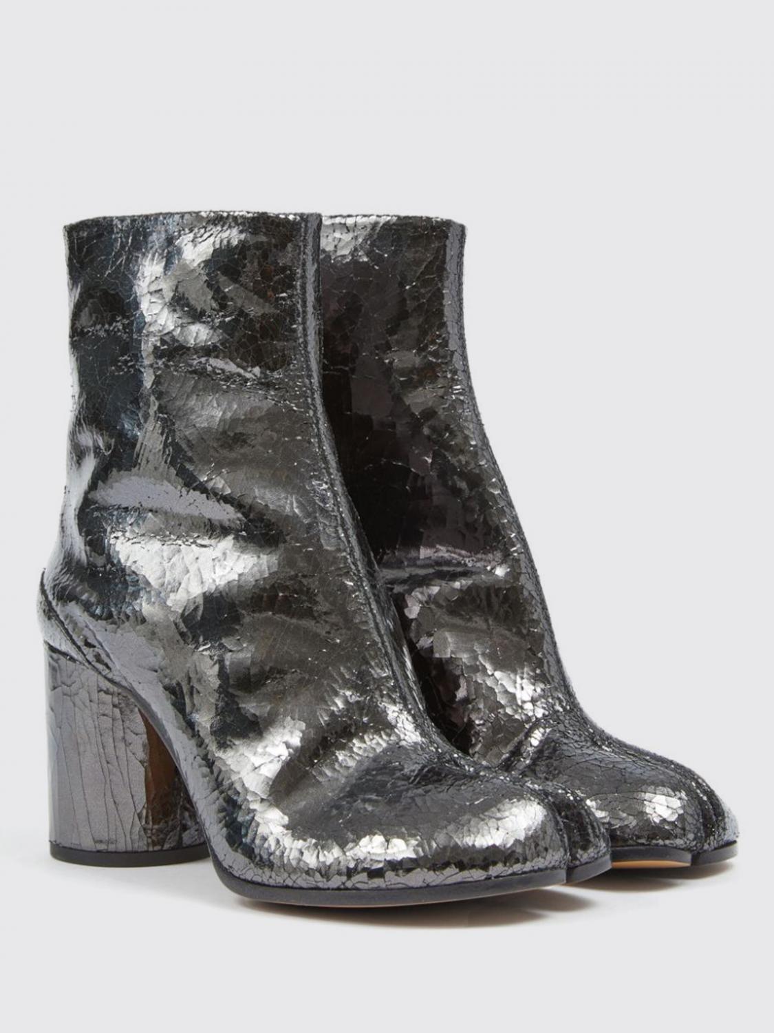 Maison Margiela Flat Ankle Boots Woman Silver