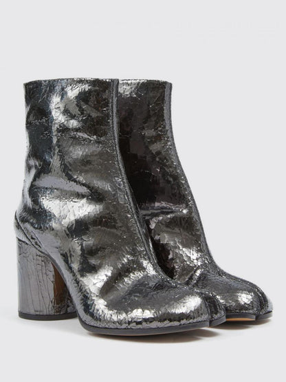 Maison Margiela Flat Ankle Boots Woman Silver