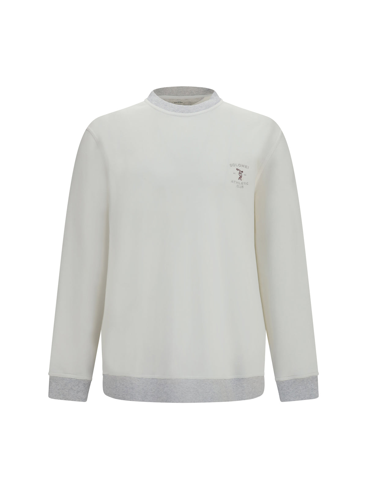 Brunello Cucinelli Cotton Sweatshirt with embroidery - Off White+Perla
