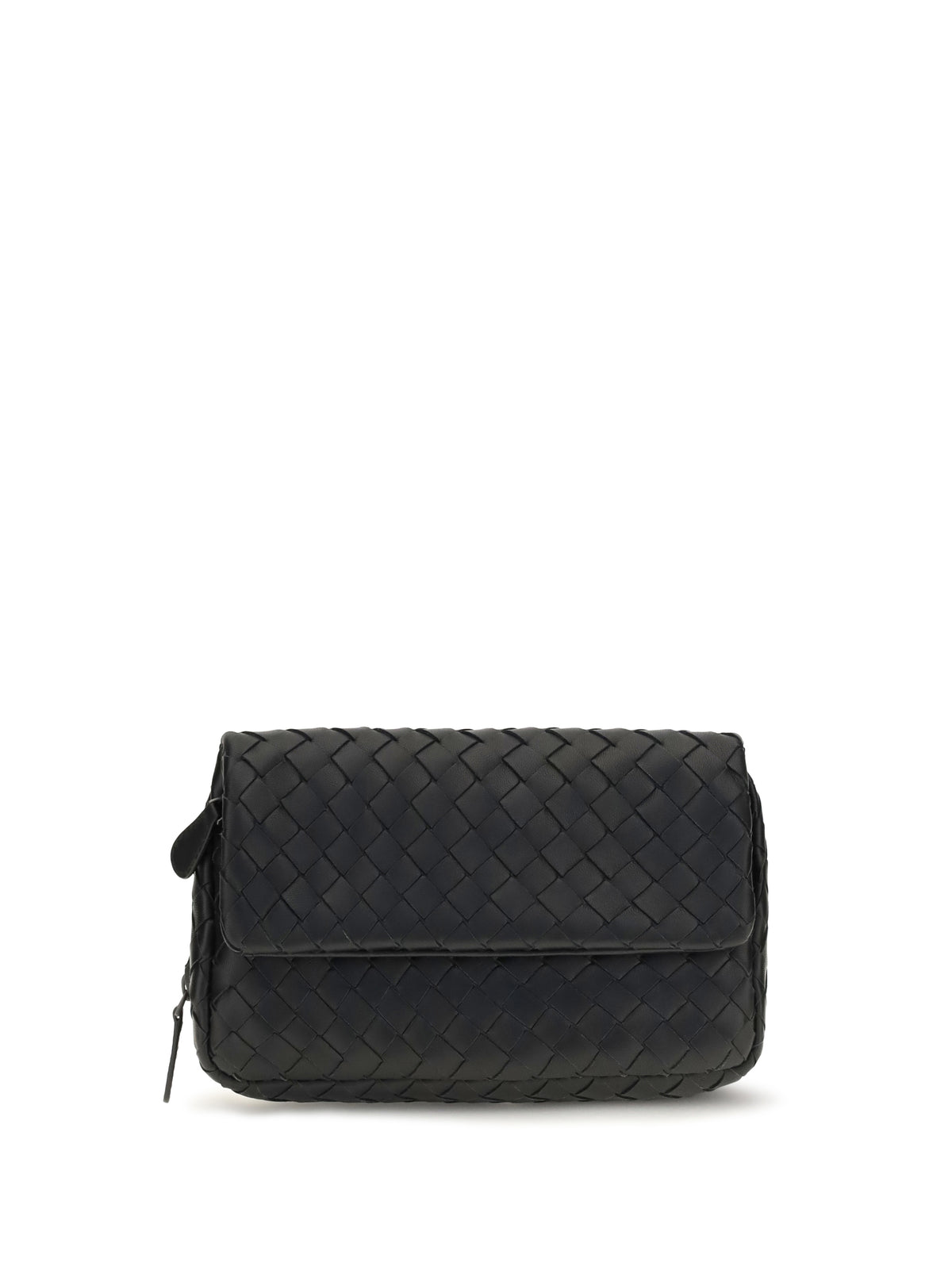 Bottega Veneta Intrecciato Shoulder Bag - Black-Brunito