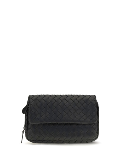 Bottega Veneta Intrecciato Shoulder Bag - Black-Brunito