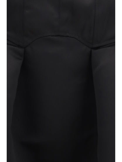 Ganni Duchesse satin midi Dress with corset - Black