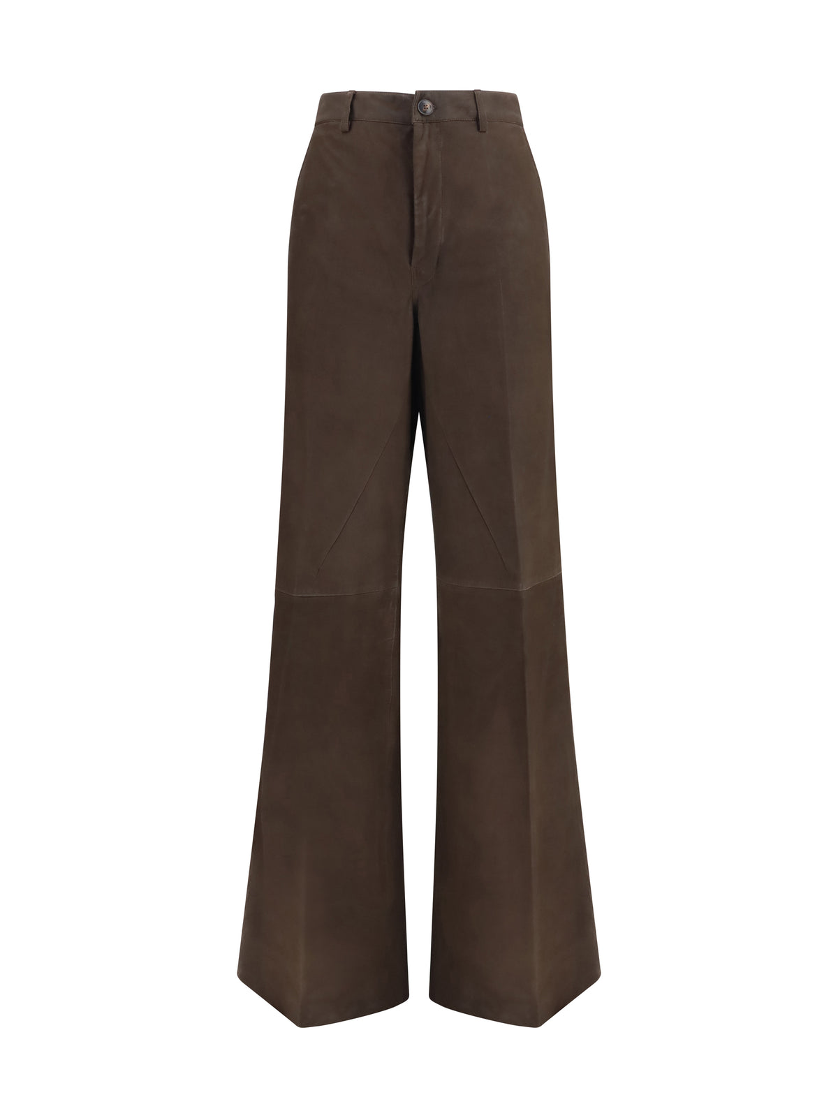 Rick Owens Wide-leg suede Pants - Grease