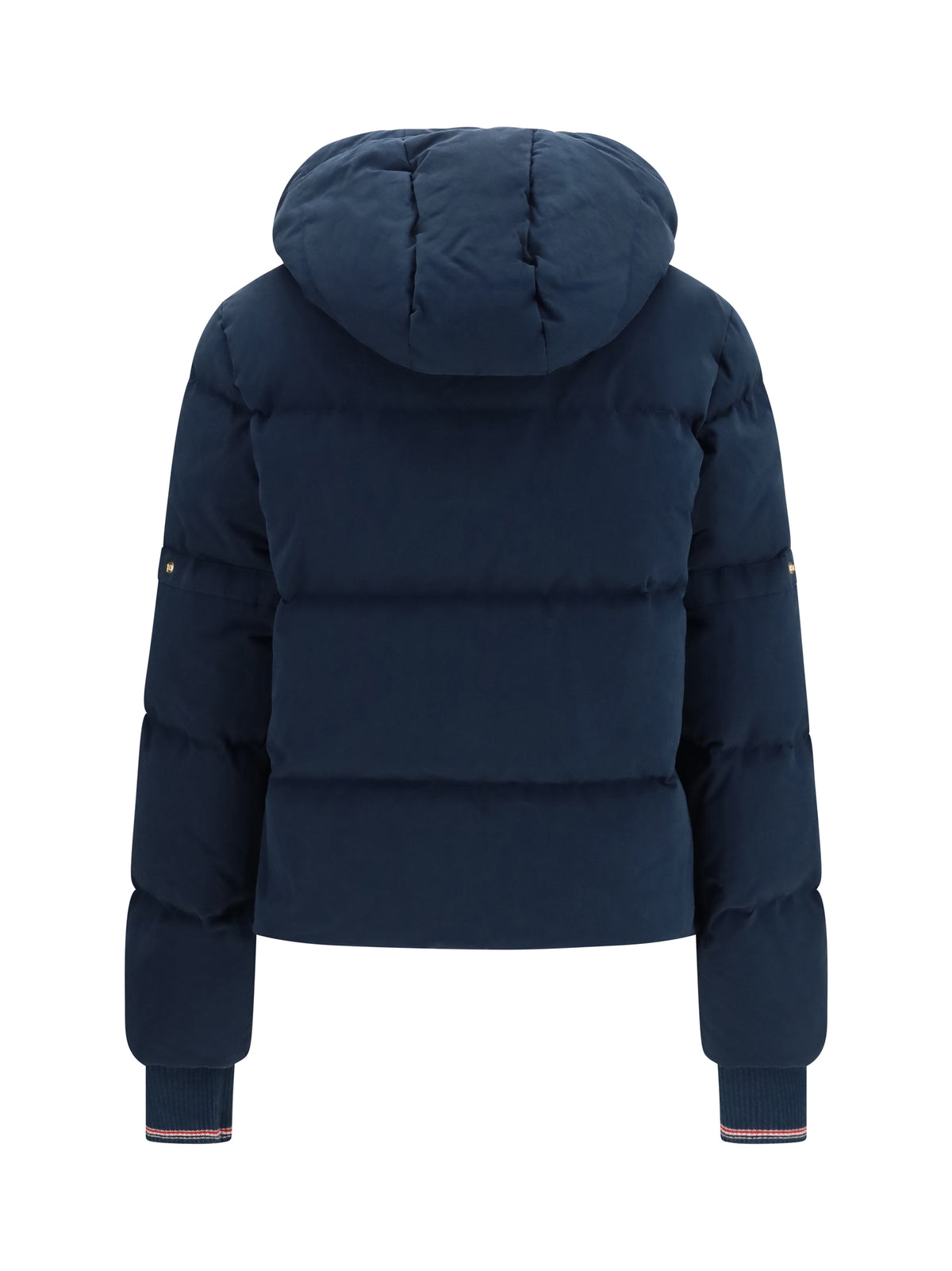 Thom Browne Waxed technical Puffer Jacket with hood - Dark Blue