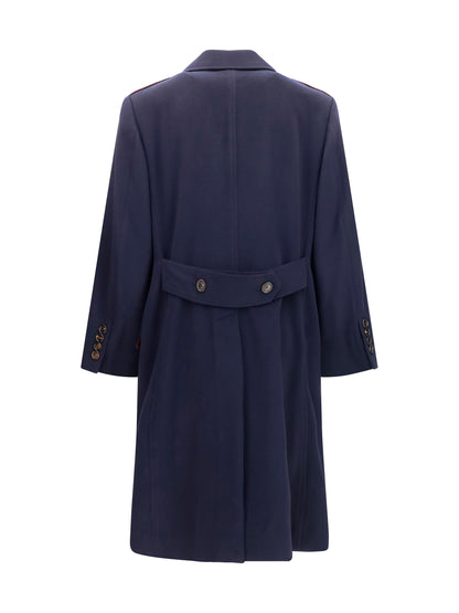 Brunello Cucinelli Double-breasted wool Coat - Navy