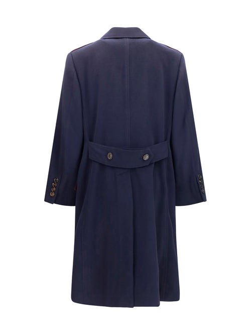 Brunello Cucinelli Double-breasted wool Coat - Navy