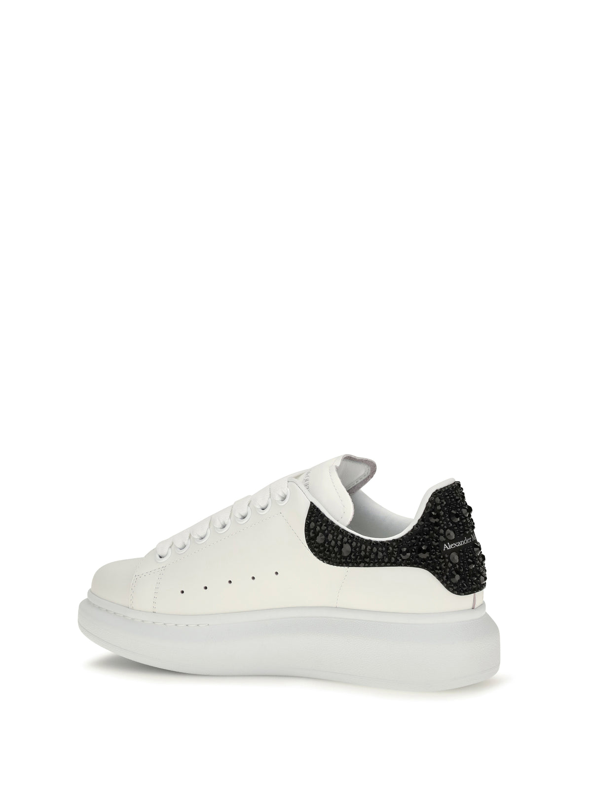 Alexander Mcqueen Oversized Sneakers with suede heel and crystal details - Sand