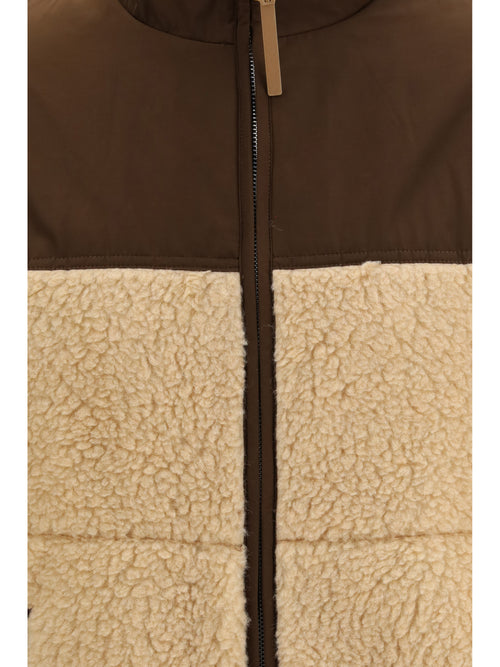 Ami Paris Fleece Jacket with nylon details - Beige Mastic