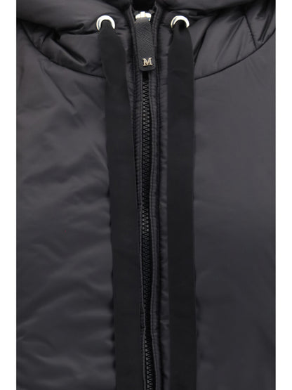 Max Mara The Cube Hooded padded Vest in water repellent canvas - Black