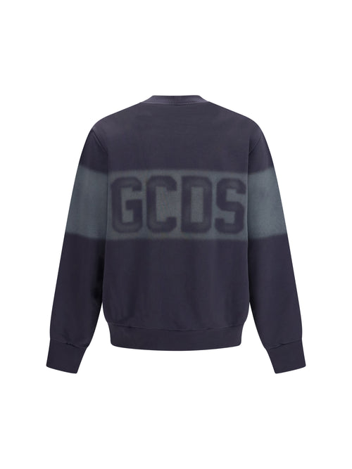 GCDS Logo Spray crewneck Sweatshirt - Meteorite/Grey