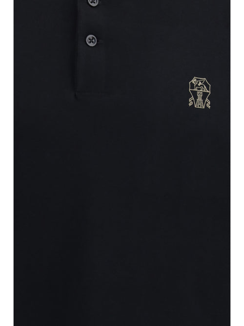 Brunello Cucinelli Cotton Polo - Nero+Amaretto