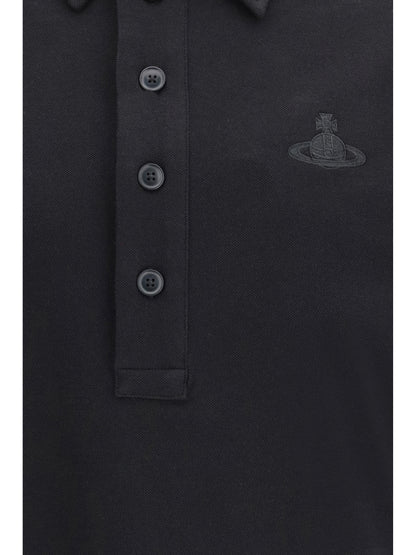 VIVIENNE WESTWOOD Polo in pure cotton piqué with long sleeves
