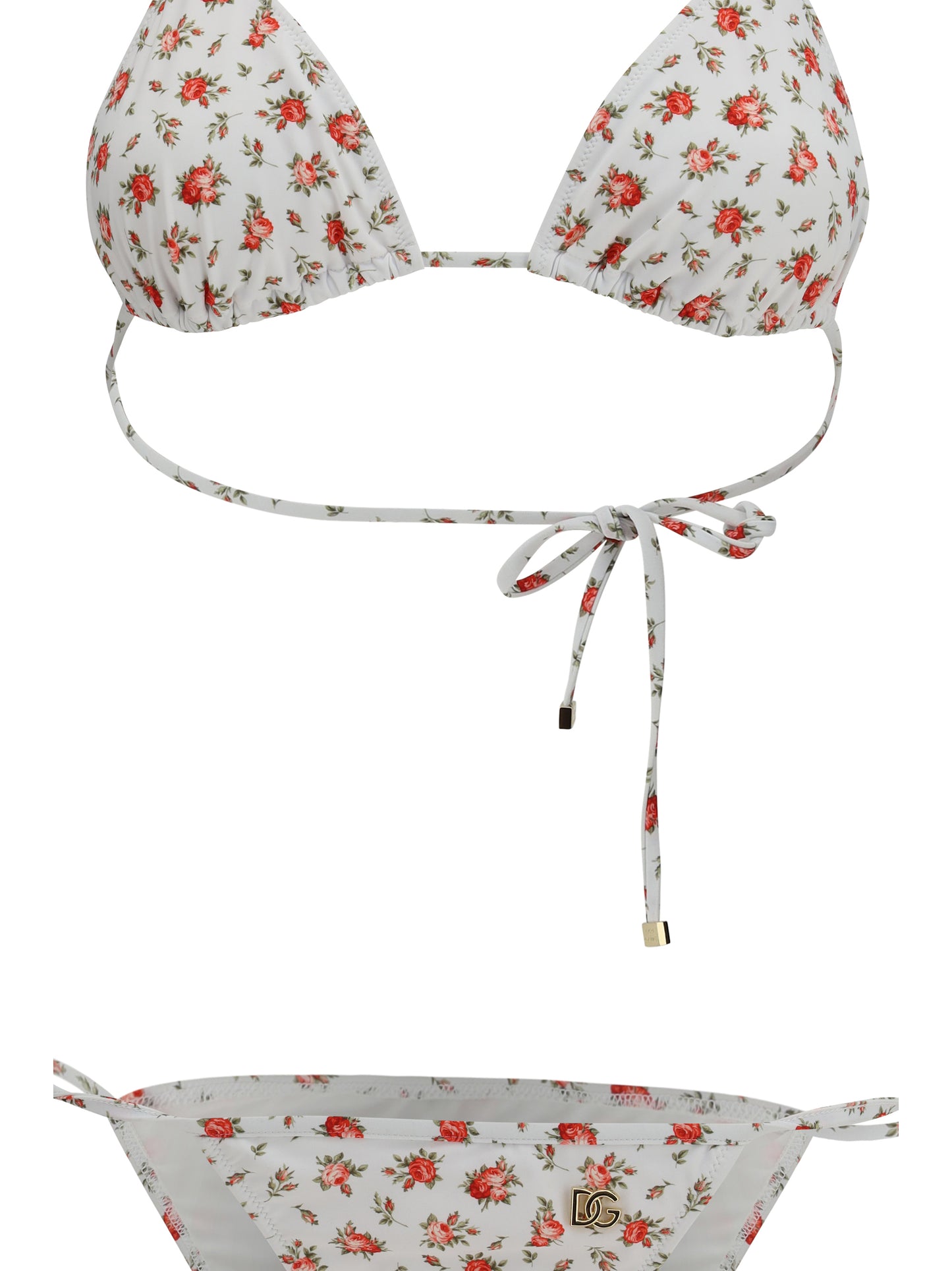 DOLCE & GABBANA Triangle Bikini with Roselline print