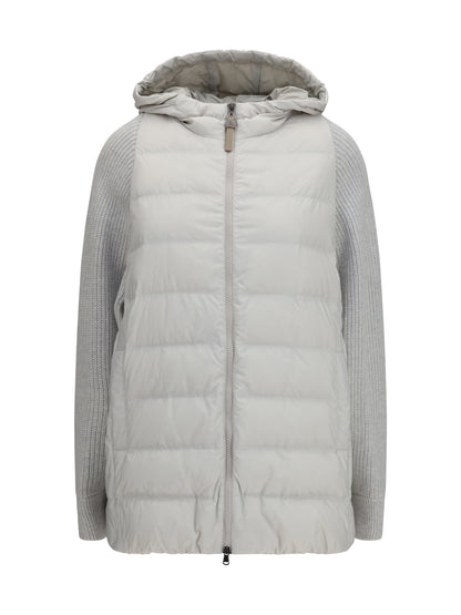 BRUNELLO CUCINELLI Long monili chain Puffer Jacket