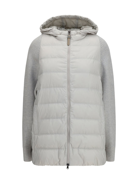 BRUNELLO CUCINELLI Long monili chain Puffer Jacket