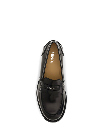 Fendi Ateneo calfskin Loafers - Black