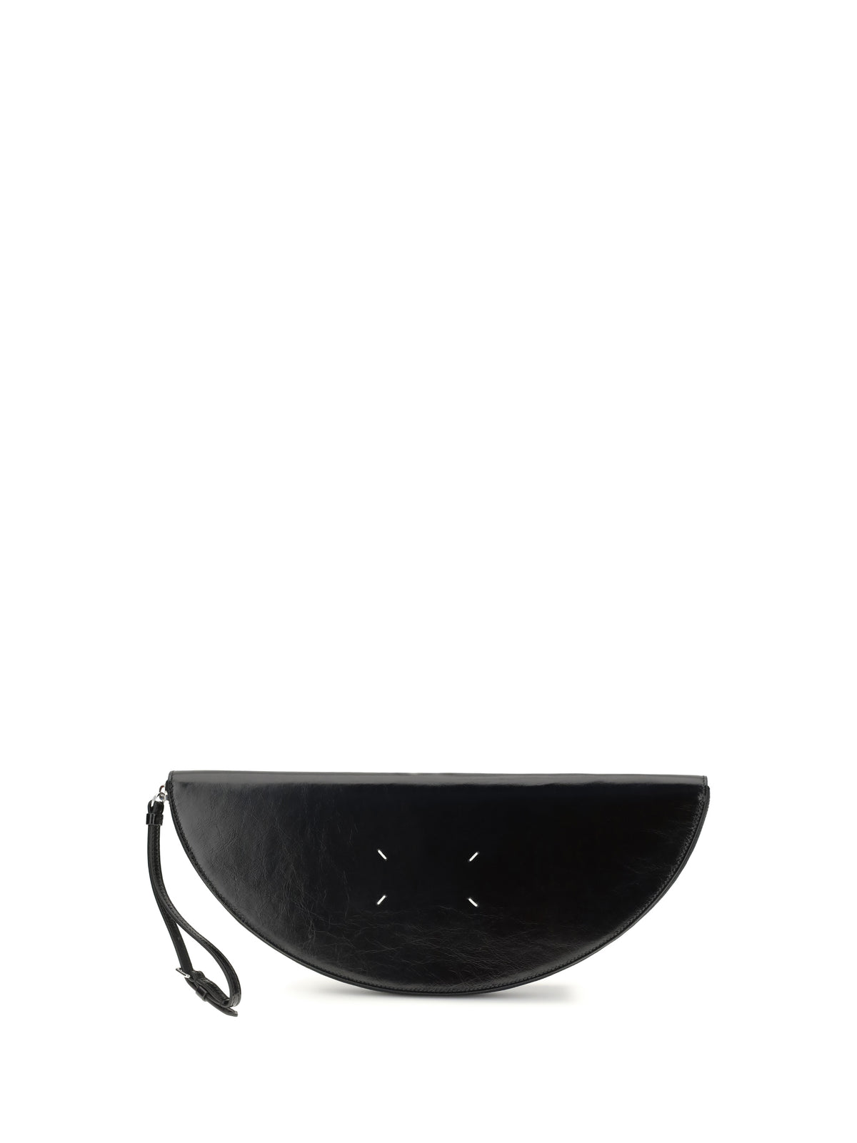 Maison Margiela Halfmoon leather Clutch Bag - Black