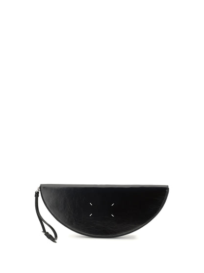 Maison Margiela Halfmoon leather Clutch Bag - Black
