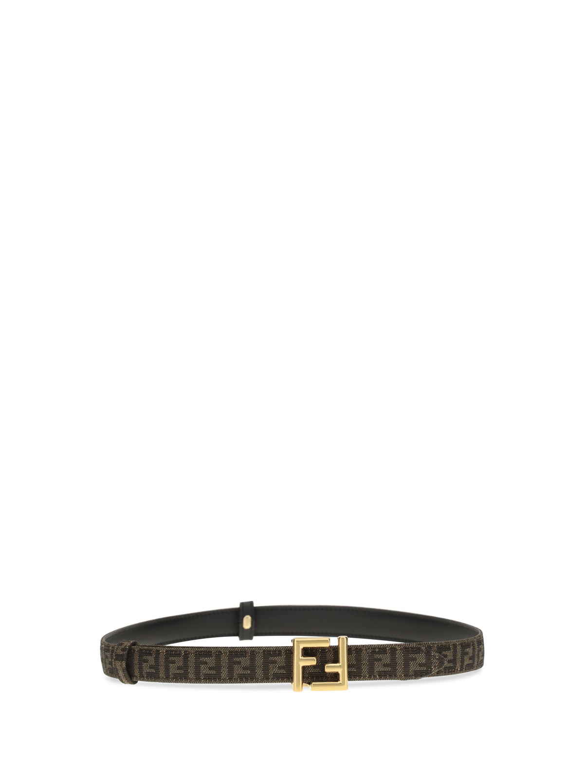 Fendi Reversible Belt with FF facquard fabric - Nero+Tab.Moro+Obur