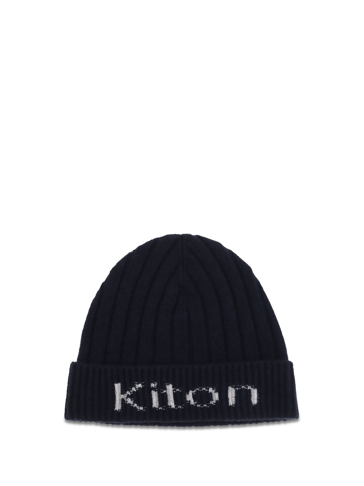 Kiton Wool Beanie Hat - Blue/Grey Light