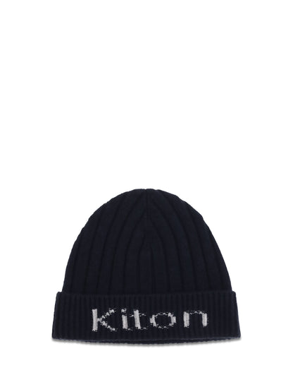 Kiton Wool Beanie Hat - Blue/Grey Light
