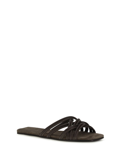 BRUNELLO CUCINELLI Flat leather Sandals