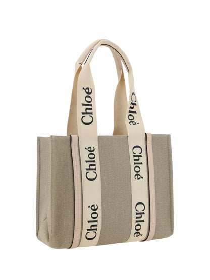 CHLOÉ Woody canvas Shoulder Bag