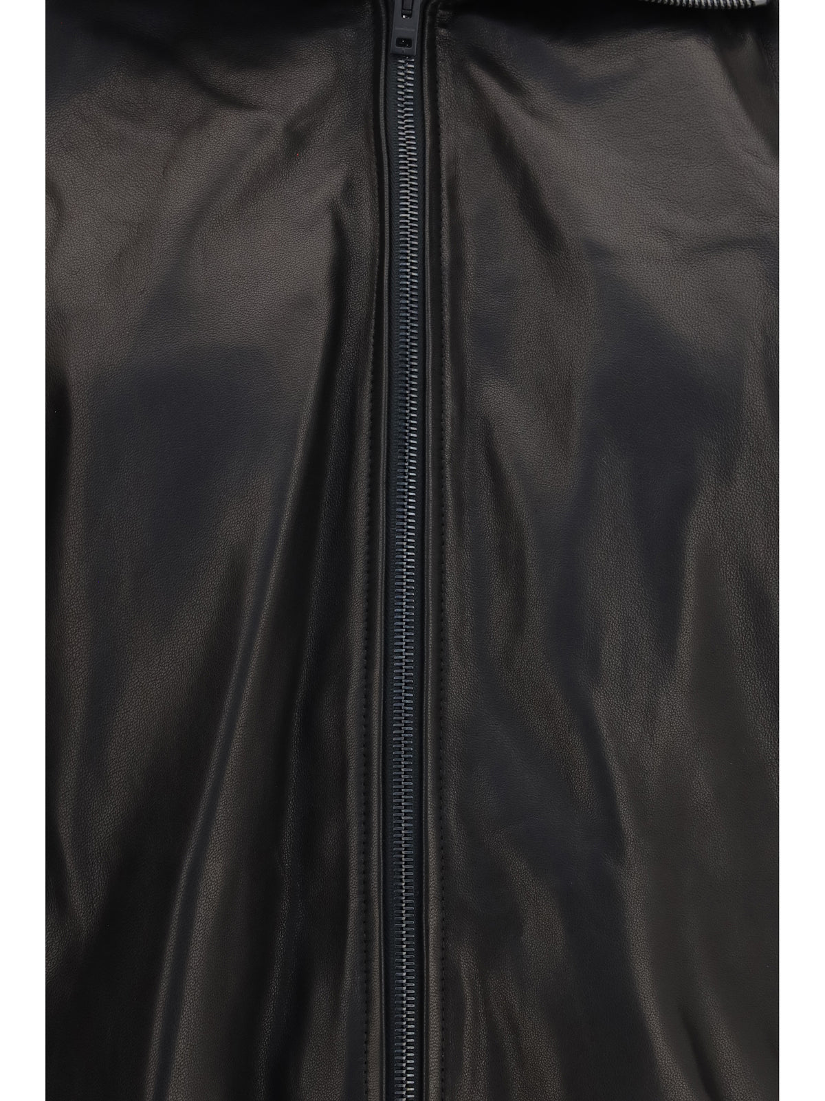 Acne Studios Leather Jacket with high collar - Black