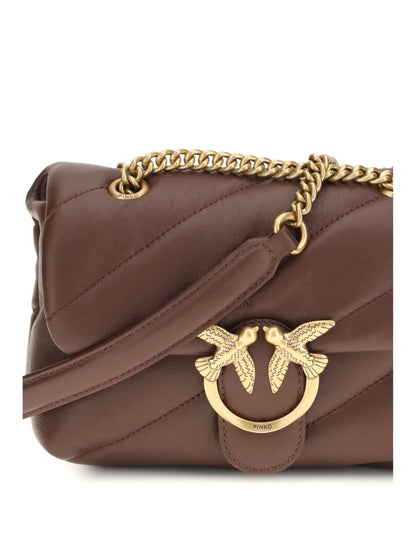 Pinko Love Mini Puff Shoulder Bag - Burgundy Wine-Antique Gold