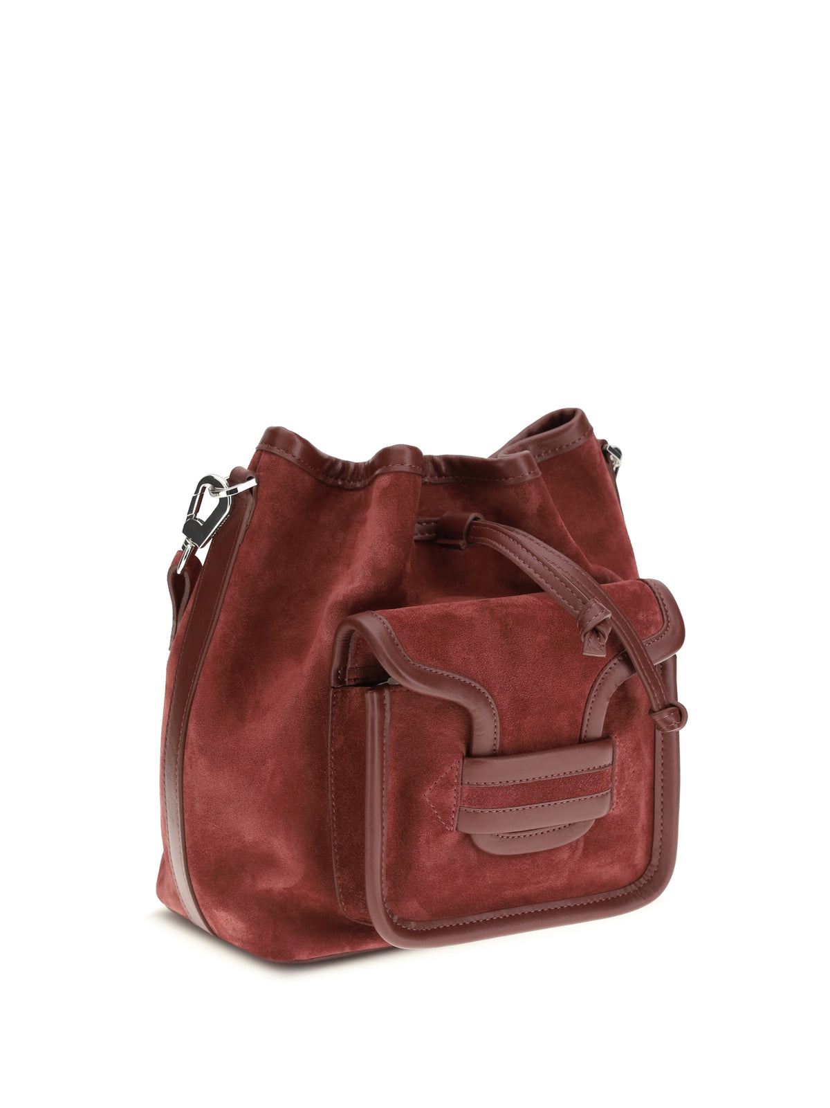 Pierre Hardy Alpha Bucket Bag - Suede Calf Calf Carmine Burgundy
