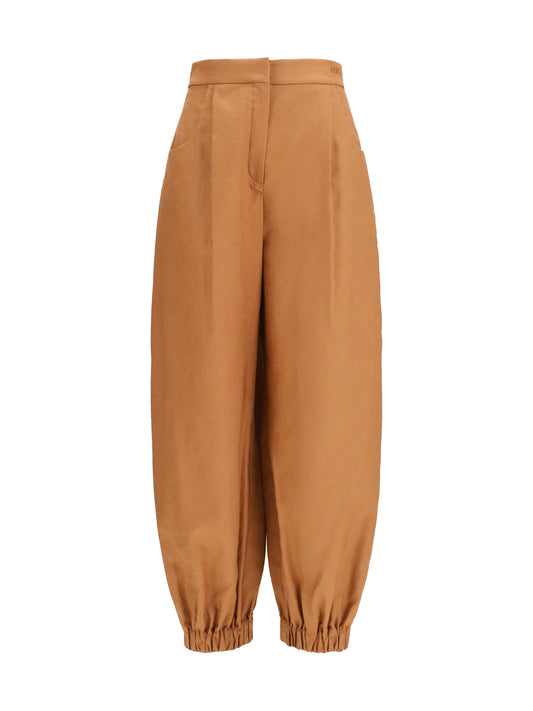 FENDI Cotton and linen balloon Pants