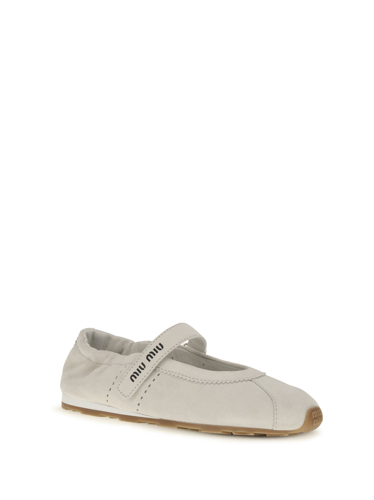 Miu Miu Plume suede Ballerinas - White