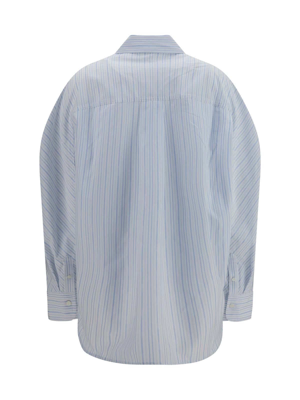 Jacquemus Citta cotton-poplin Shirt - Stripe Logo Light Blue/Wh