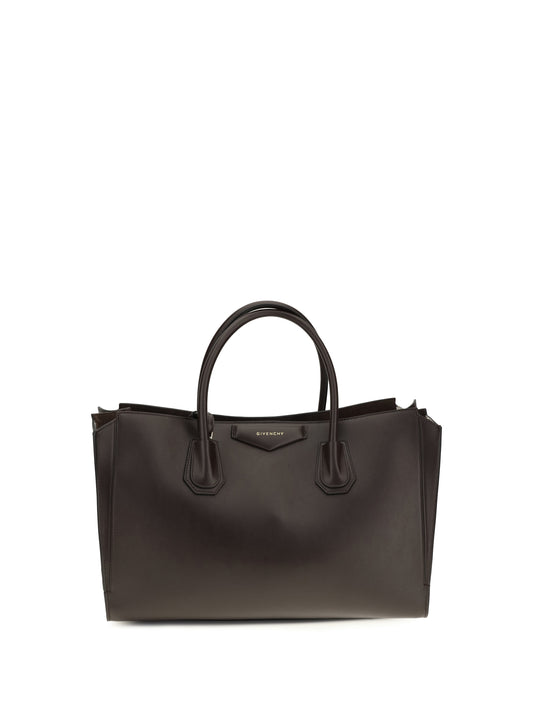 Givenchy Medium Antigona Catchall glossy grained leather Handbag - Chocolate