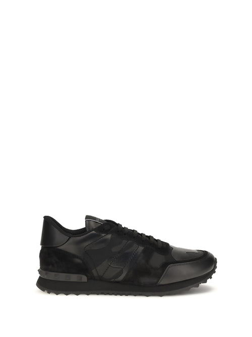 Valentino Garavani Rockrunner Camouflage Sneakers - Black/Black/Black/Black-Black-Black