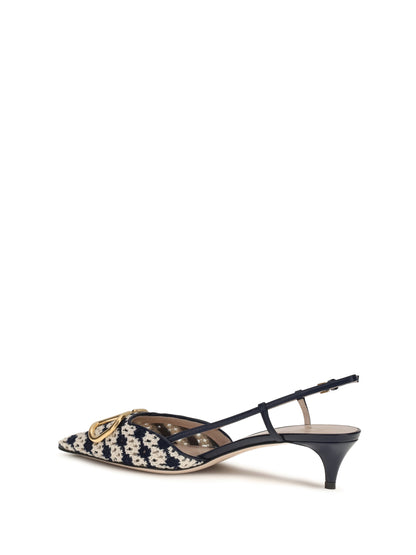 VALENTINO GARAVANI VLogo Signature slingback Pumps in crochet fabric
