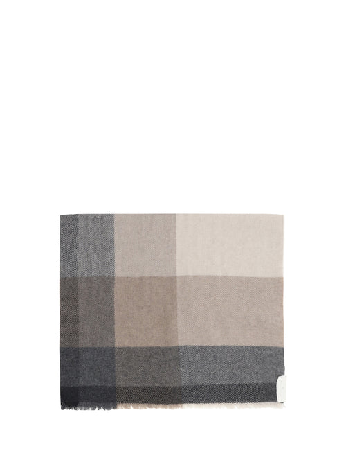 Brunello Cucinelli Wool and cashmere Scarf - Grey/Brown/Anthracite/Grey/Sand