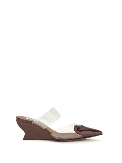 AlaïA Le Coeur patent leather Mules - Rouge Grenat