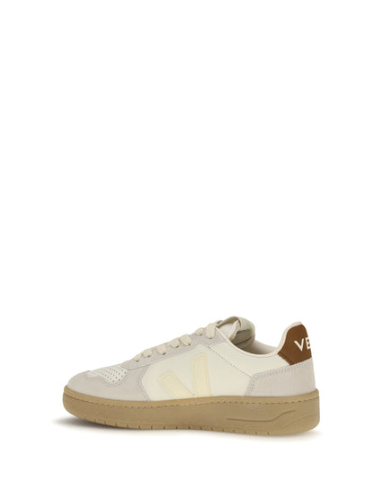 Veja V-82 leather Sneakers - Pure_calcaire_cognac