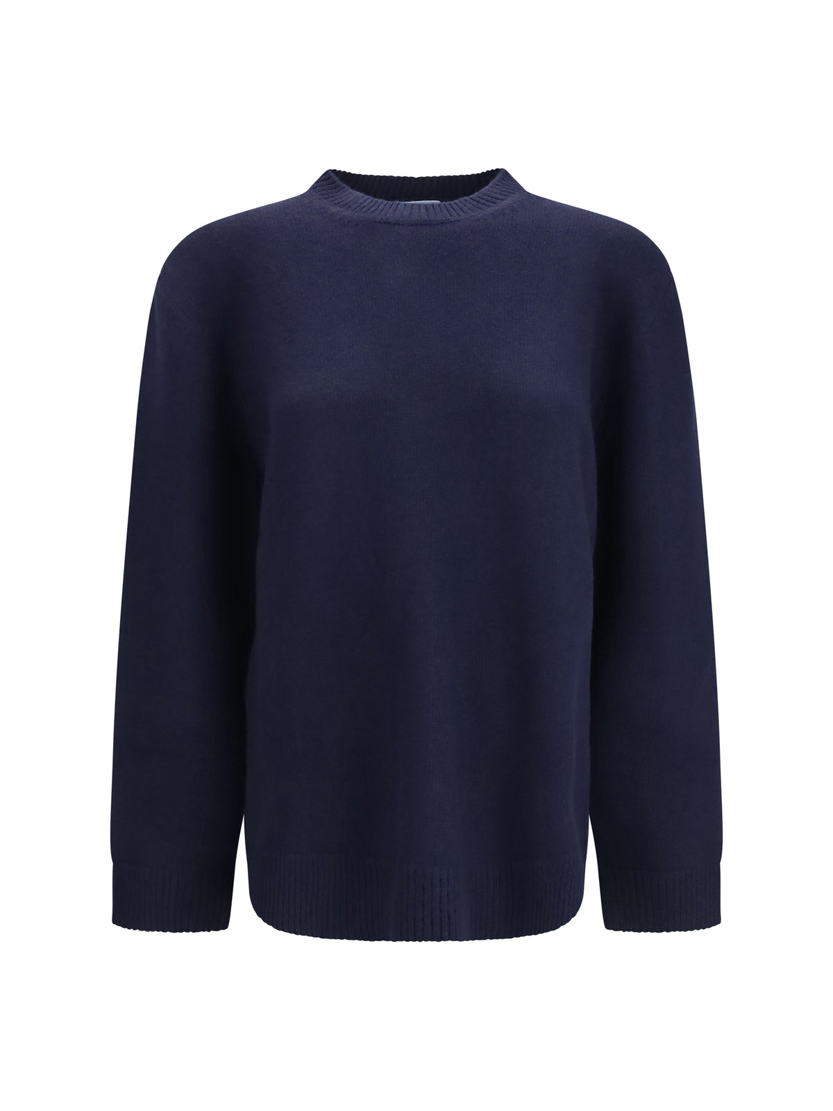 Prada Crewneck Sweater with suede elbow patches - Bleu