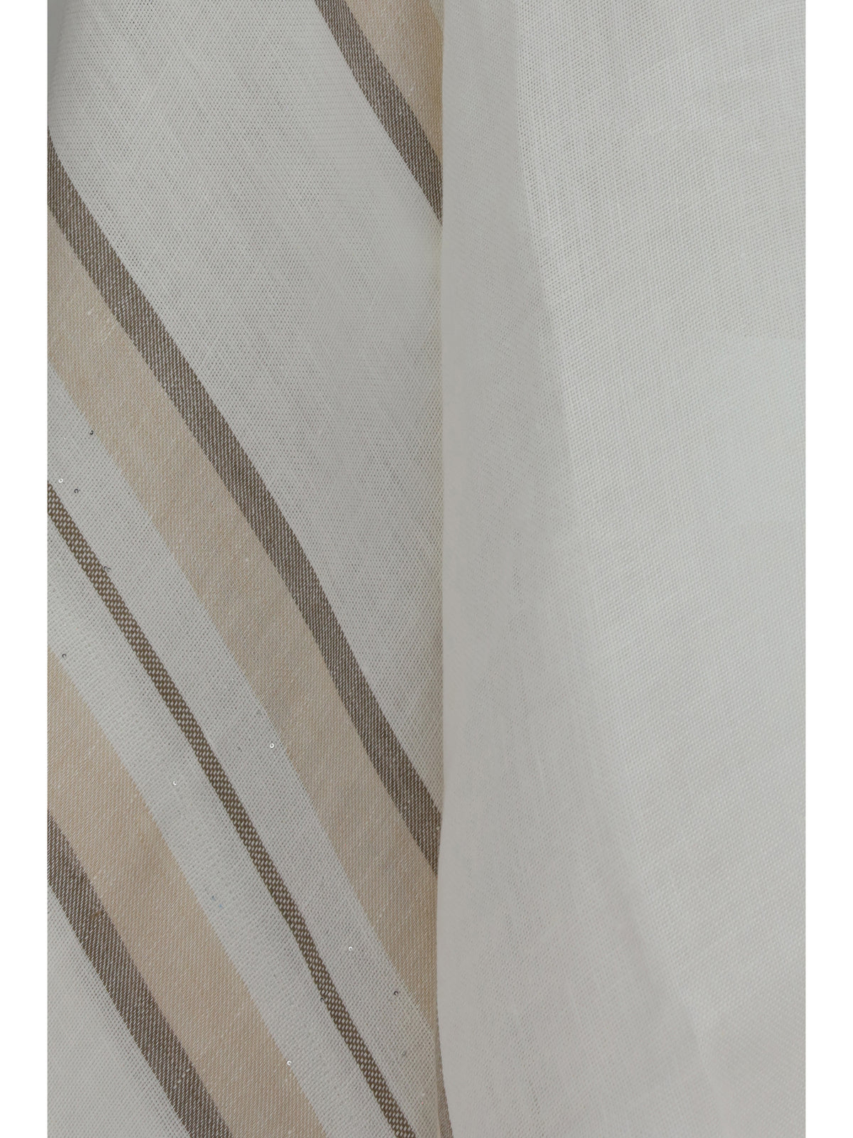 Brunello Cucinelli Open Poncho in linen, cashmere and silk blend - Bianco+Beige+Camel+Argento