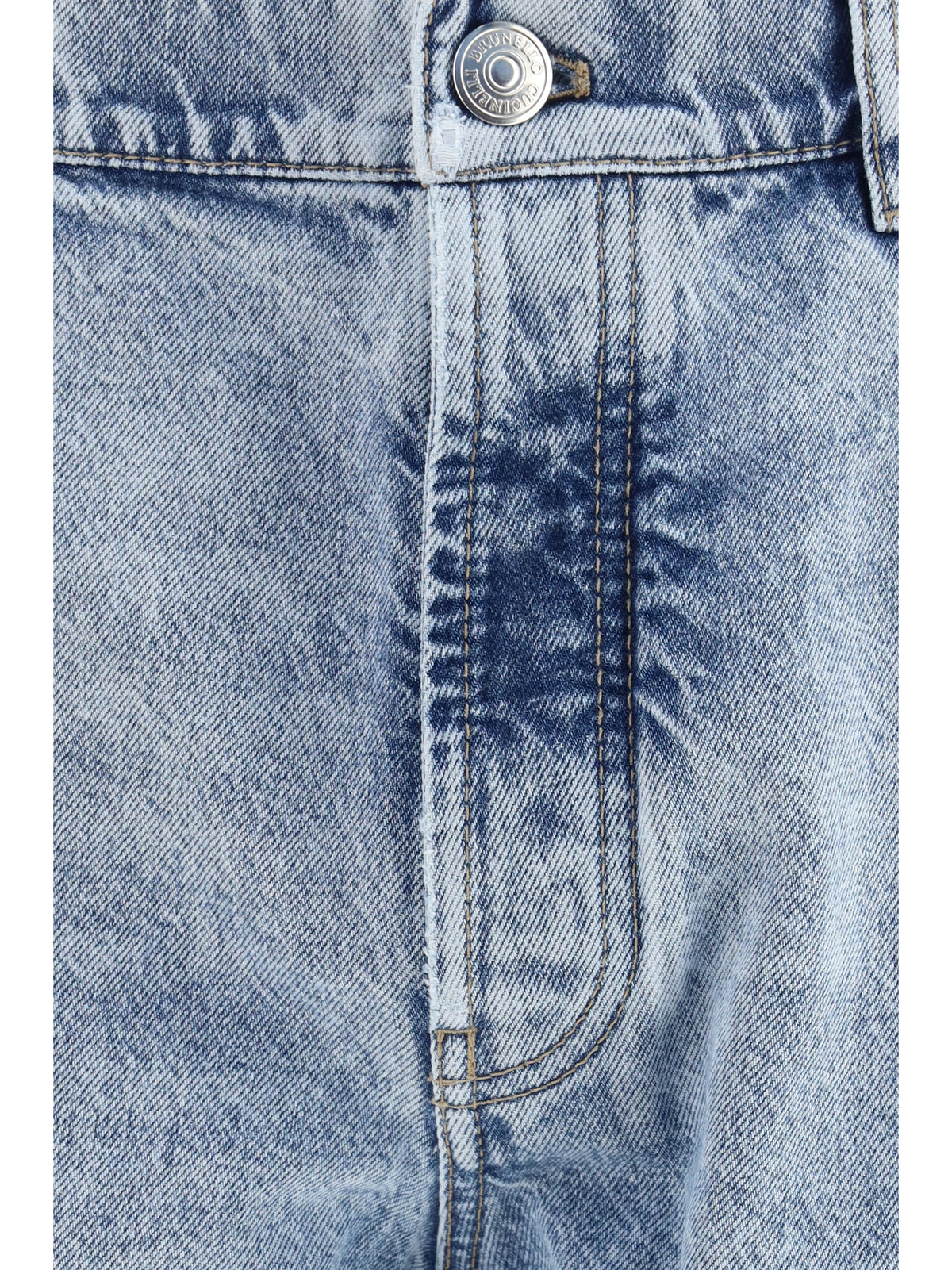Brunello Cucinelli Straight-leg turn-up Jeans - Light Denim