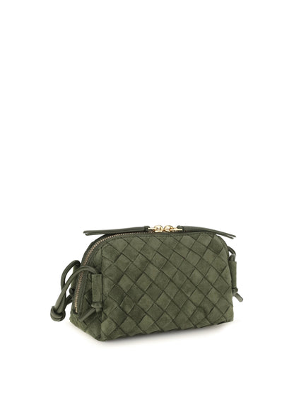 Bottega Veneta Mini Loop Shoulder Bag - Green Tweed-Gold