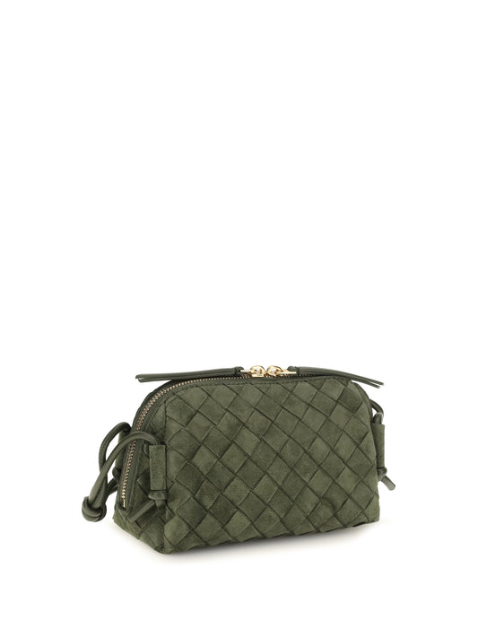 Bottega Veneta Mini Loop Shoulder Bag - Green Tweed-Gold