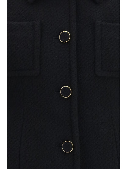 Chloé Cropped single-breasted Blazer with fabric buttons - Black